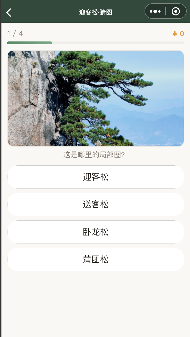 迎客松猜图小程序界面